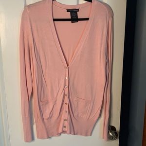 Light pink button cardigan